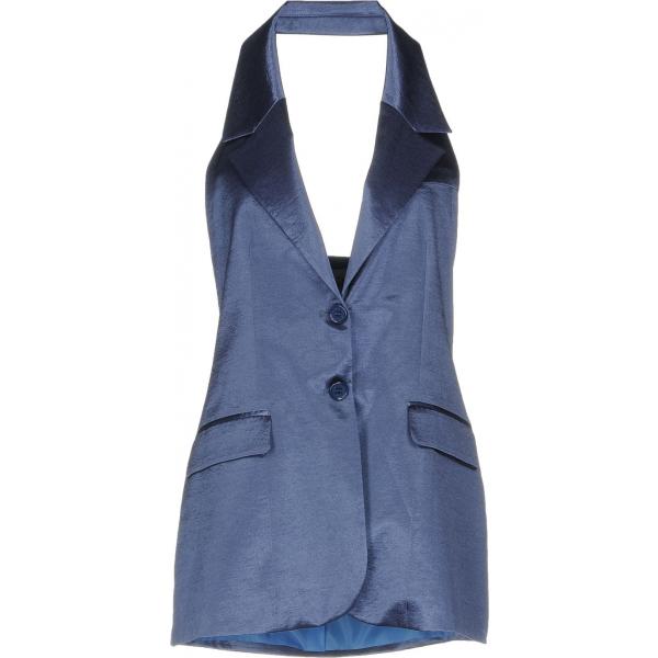 Top collo con revers interno foderato in raso tinta unita Jijil blu tinta unita