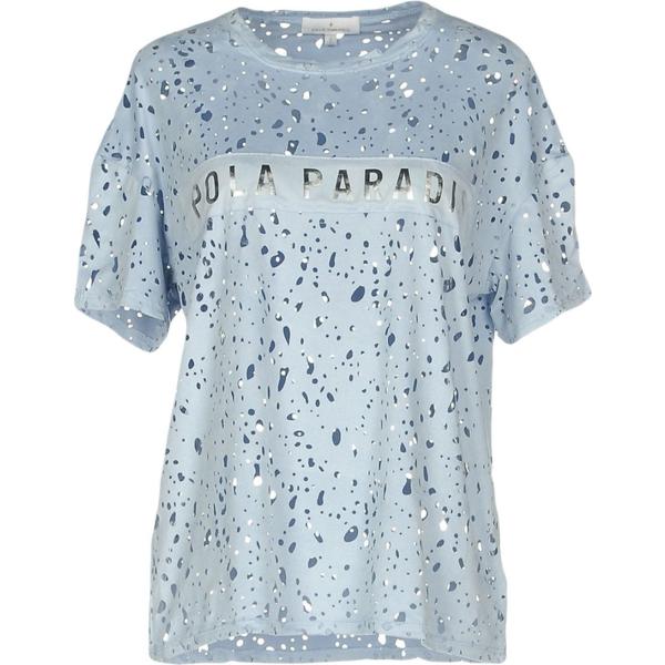 T-shirt senza tasche con stampa traforato collo tondo a maniche corte jersey Paola Paradis con stampe