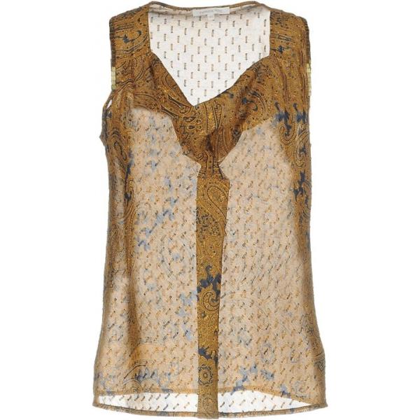 Top con drappeggio fantasia con perline scollatura senza maniche jacquard Patrizia Pepe marrone