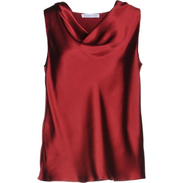 Top con drappeggio effetto acetato scollatura in raso tinta unita Caractère tinta unita