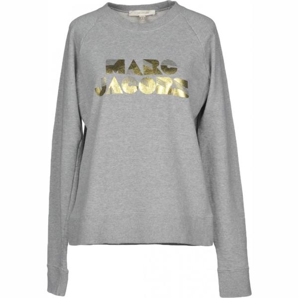 Felpa senza tasche con stampa collo tondo a maniche lunghe in cotone tinta unita Marc Jacobs con stampe