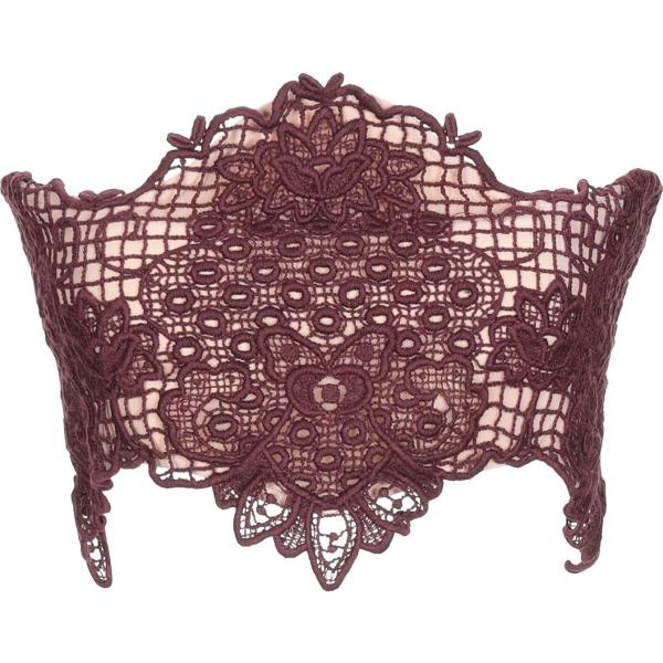Top con pizzo fantasia scollatura profonda con fasce in cotone Atos Lombardini multicolore