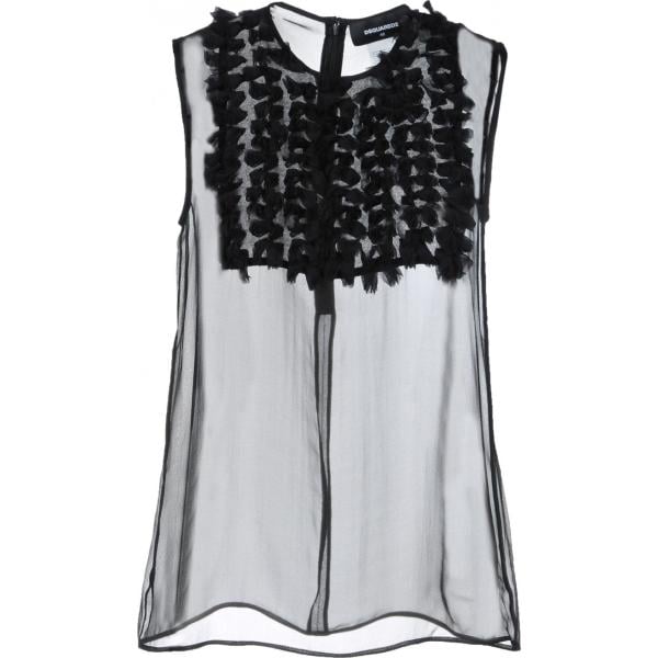 top Dsquared2 nero tinta unita