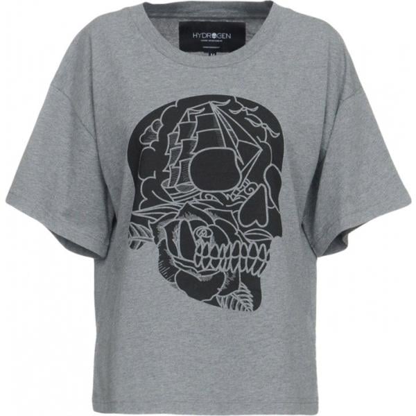 T-shirt senza tasche con stampa collo tondo a maniche corte in cotone jersey Hydrogen con stampe