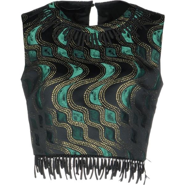 Top fantasia multicolore effetto laminato collo tondo senza maniche interno foderato in raso jacquard Christian Pellizzari multicolore