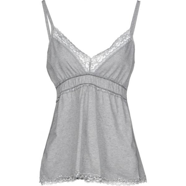 Canottiera con pizzo collo a v jersey Anti-Flirt tinta unita