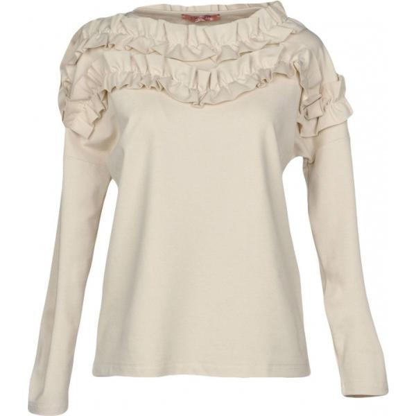 Blusa senza tasche a pois con ruches collo tondo a maniche lunghe jersey rosa Rose A Pois tinta unita