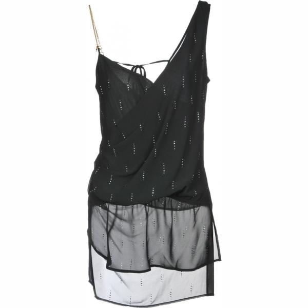 Top con drappeggio scollatura senza maniche crêpe Patrizia Pepe tinta unita