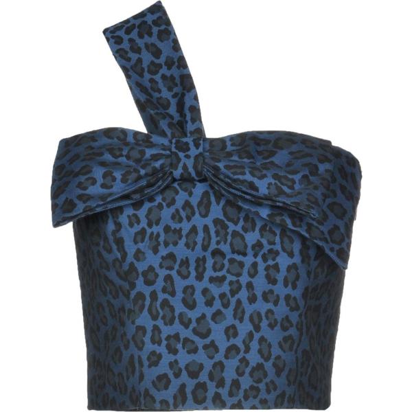 Top con fiocco monospalla fantasia scollatura profonda con zip senza tasche twill Pinko animalier