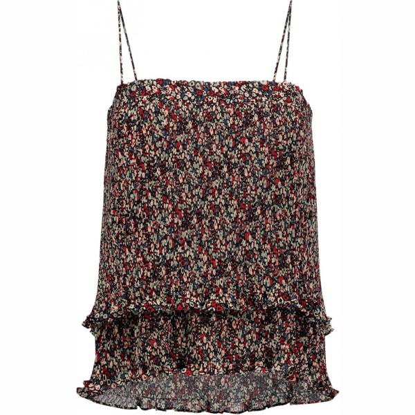 Top con arricciature fantasia floreale scollatura profonda senza maniche crêpe Derek Lam 10 Crosby a fiori