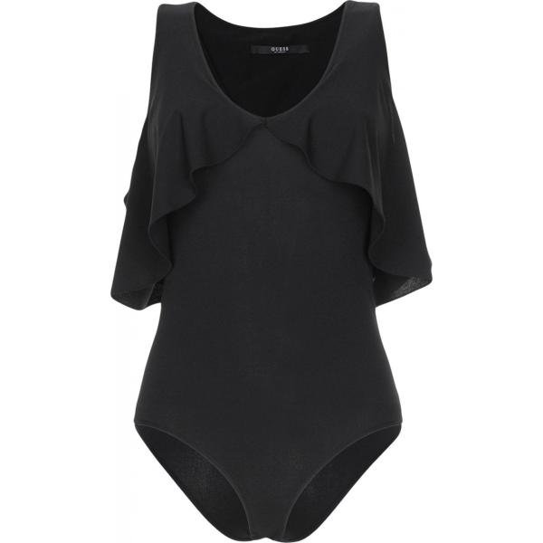 top Guess nero tinta unita