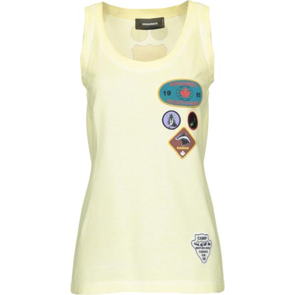 canottiere Dsquared2 giallo tinta unita