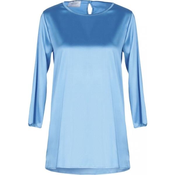 Blusa collo tondo a maniche lunghe in raso tinta unita Snobby Sheep tinta unita