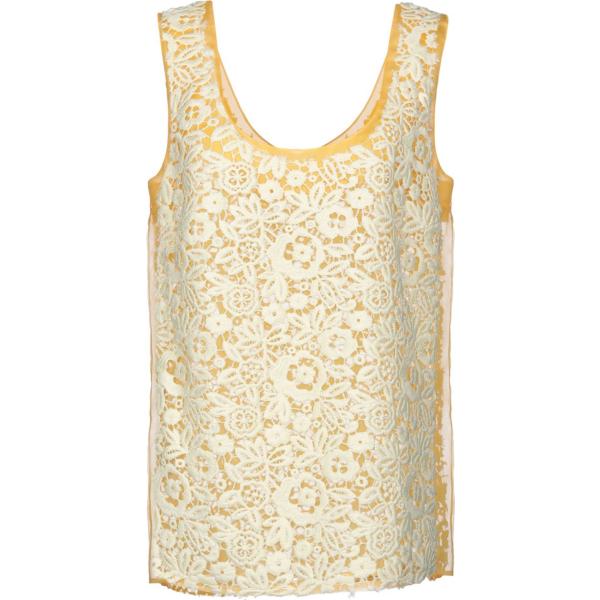 top Miu Miu arancione tinta unita