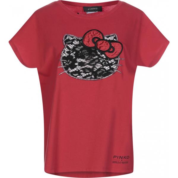 t-shirt Pinko rosso tinta unita