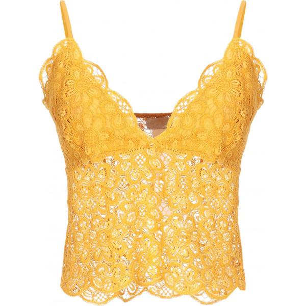 top SCEE by TWINSET giallo tinta unita