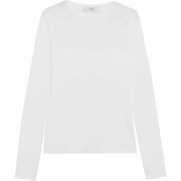 t-shirt Tibi bianco tinta unita