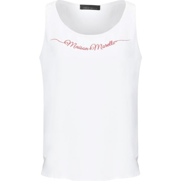 top Frankie Morello bianco tinta unita