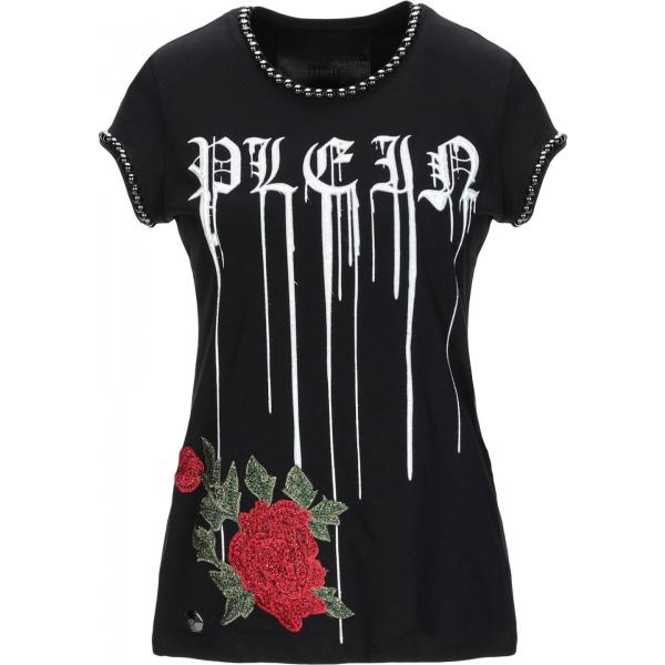 T-shirt senza tasche collo tondo a maniche corte in cotone jersey Philipp Plein tinta unita