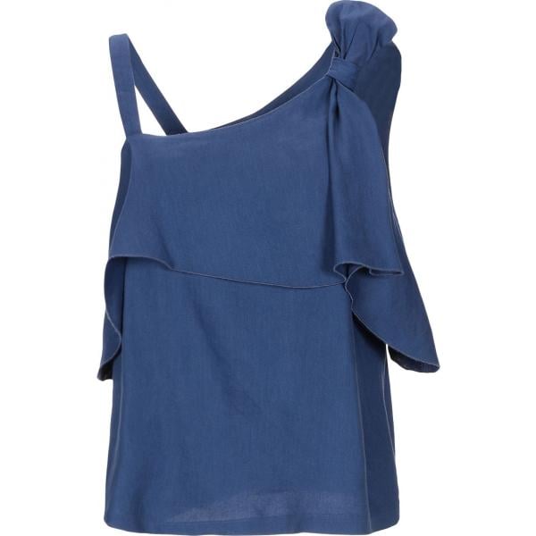 Top con fiocco e balze con cappuccio senza maniche tinta unita Lfdl tinta unita