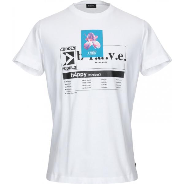 T-shirt e polo senza tasche con stampa collo tondo a maniche corte in cotone jersey Diesel con stampe