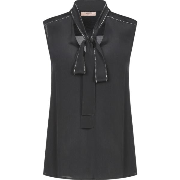 top Twinset grigio tinta unita