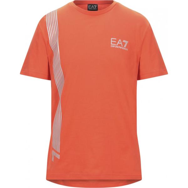 t-shirt Ea7 arancione tinta unita