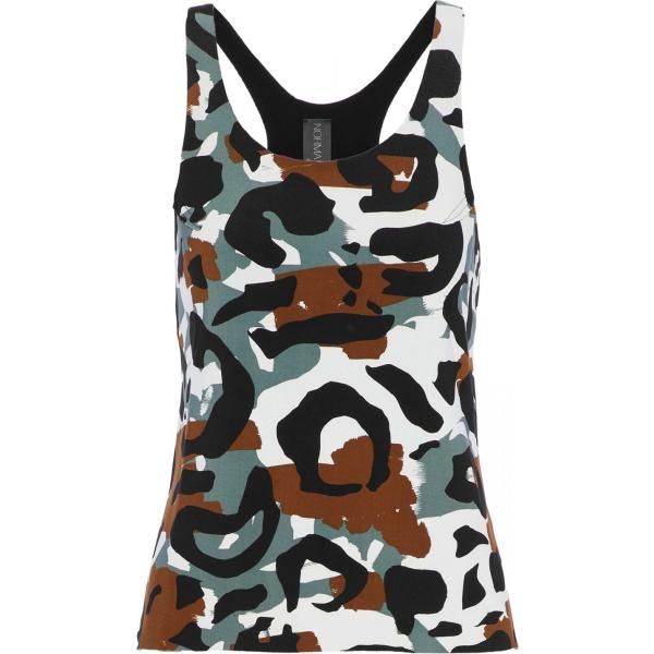 Top fantasia multicolore collo tondo elasticizzato Norma Kamali multicolore