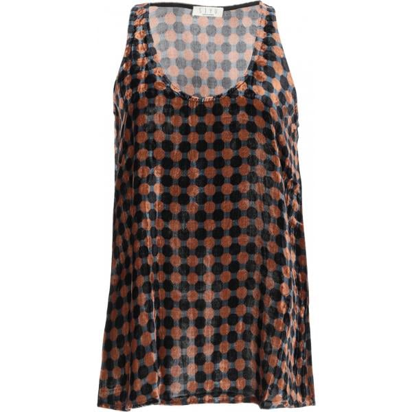 top Siyu marrone geometrica
