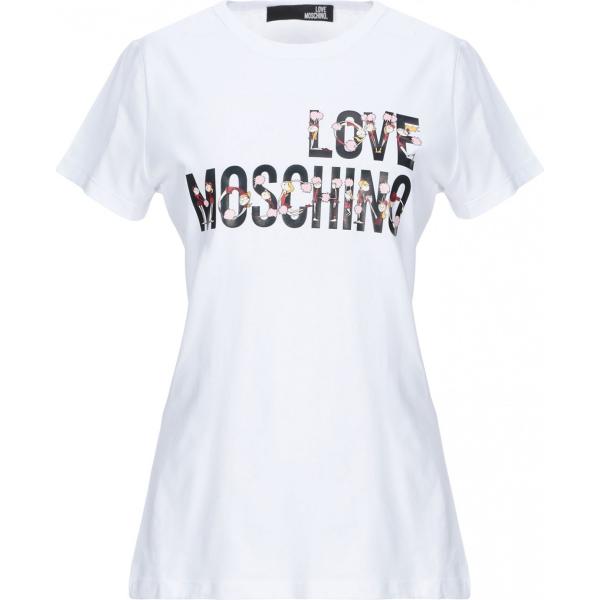 t-shirt Love Moschino bianco con stampe