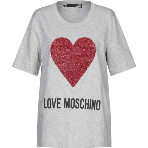 t-shirt Love Moschino grigio tinta unita