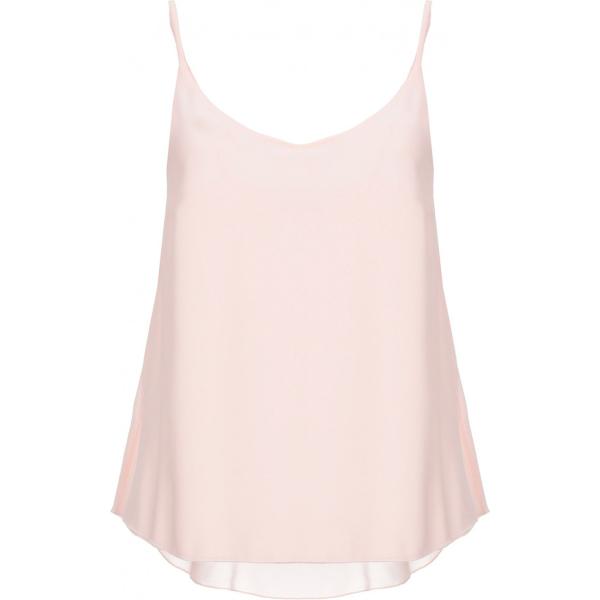 top Lanacaprina rosa tinta unita