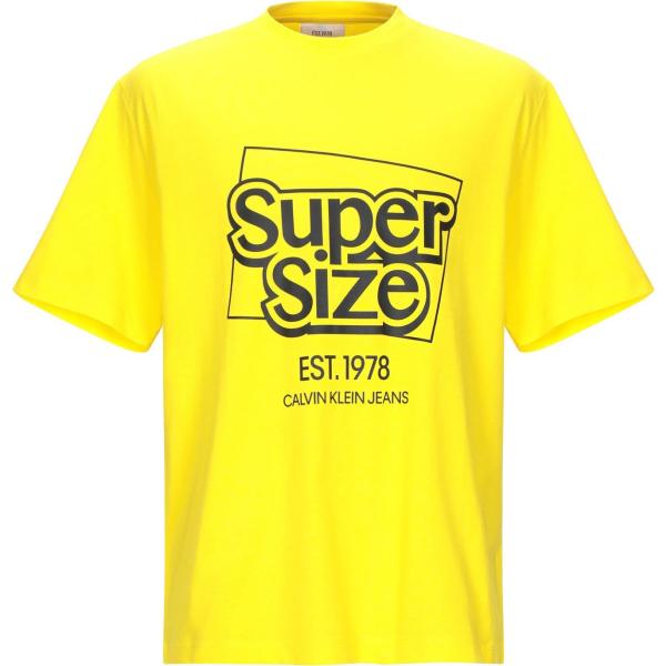 t-shirt Calvin Klein Jeans giallo con stampe