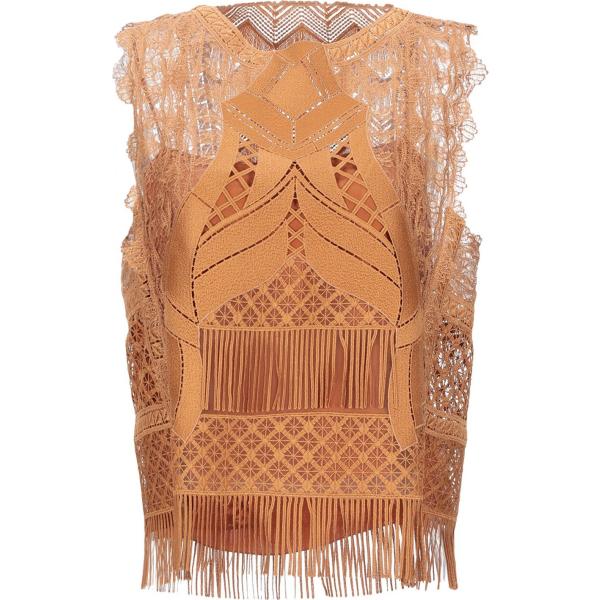 top Alberta Ferretti marrone tinta unita
