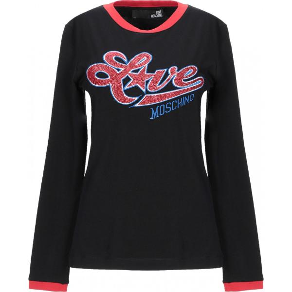t-shirt Love Moschino nero tinta unita