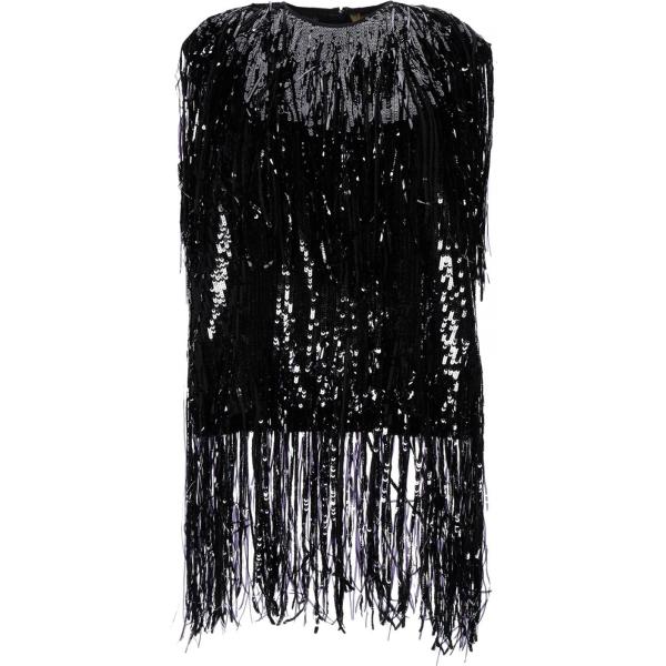 top Msgm nero tinta unita