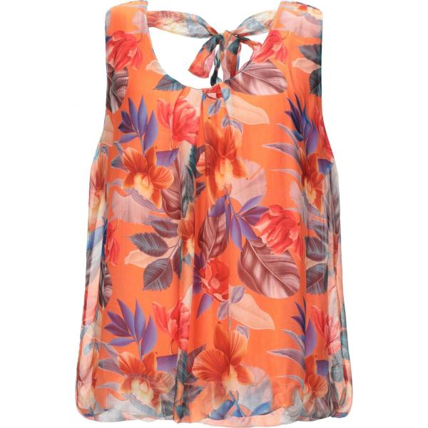 top Michela Mii arancione a fiori