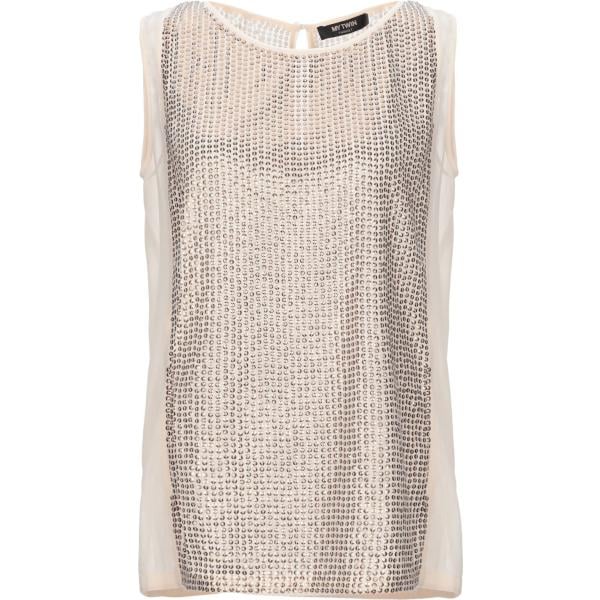 top My Twin Twinset marrone tinta unita