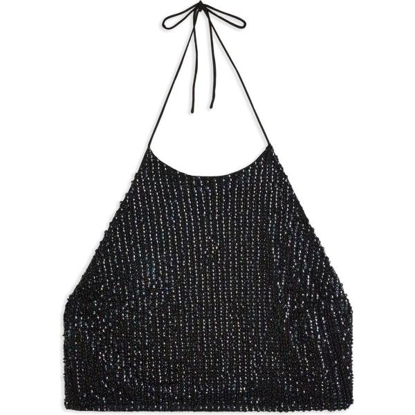 top Topshop nero tinta unita