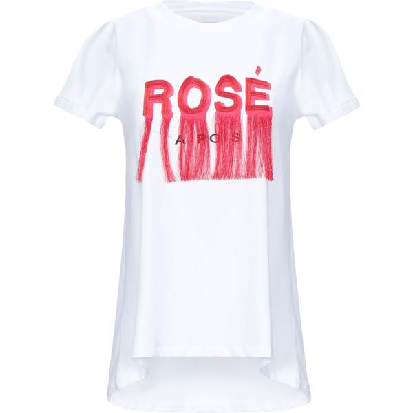 t-shirt Rose A Pois bianco tinta unita