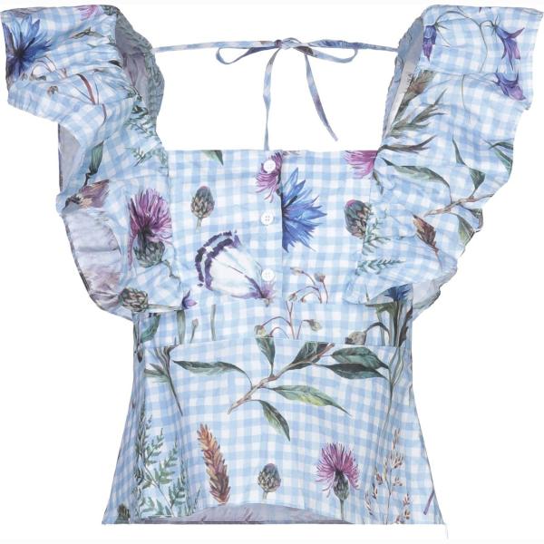 top By Malina blu a fiori