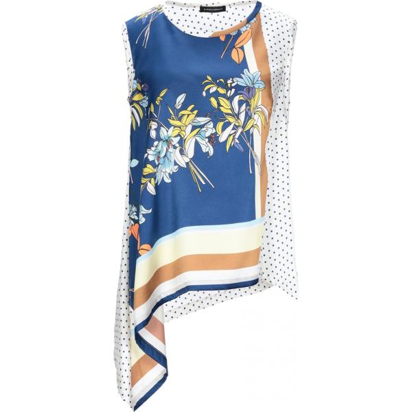 top Mariella Rosati blu a fiori