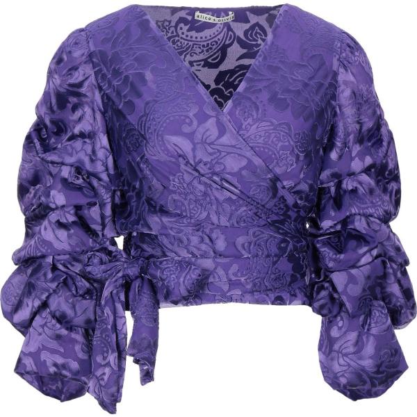 camicie Alice + Olivia viola tinta unita
