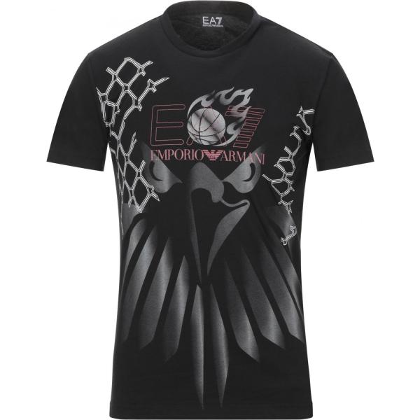 t-shirt Ea7 nero con stampe