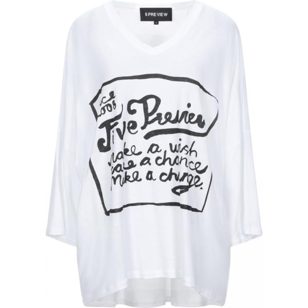 t-shirt 5Preview bianco con stampe