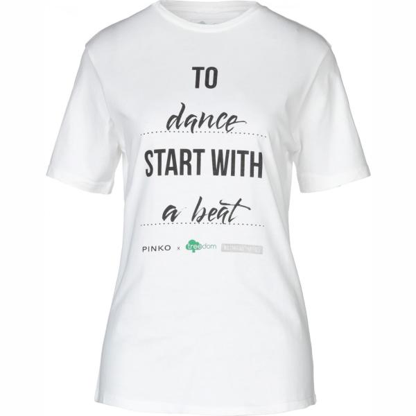 t-shirt Pinko bianco con stampe