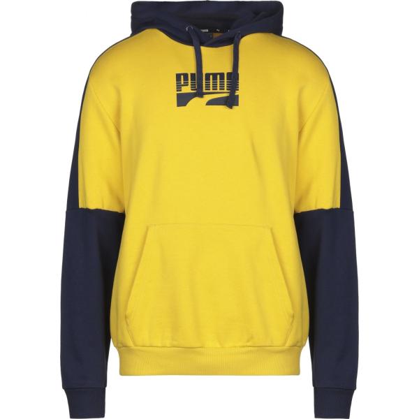 felpe con cappuccio Puma giallo con stampe