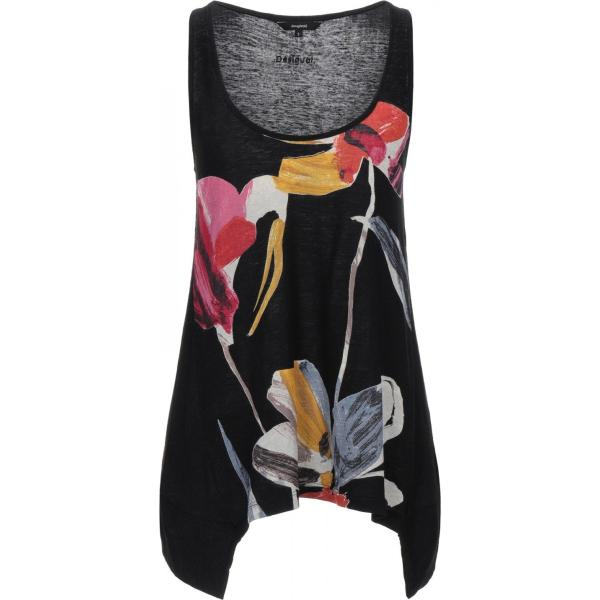 canottiere Desigual nero a fiori
