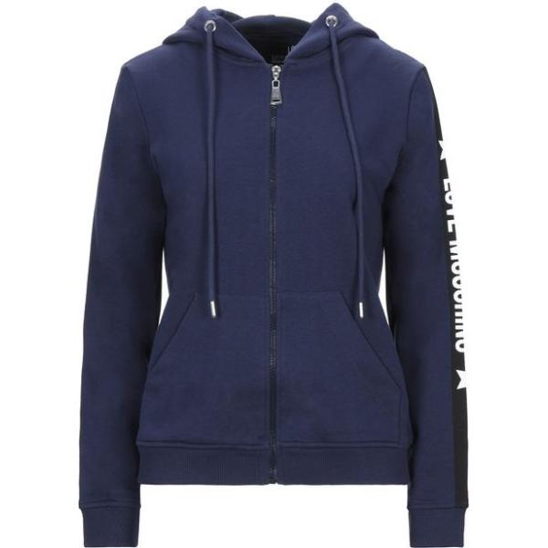 felpe con cappuccio Love Moschino blu con stampe