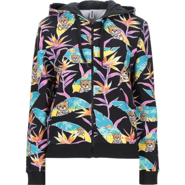 felpe con cappuccio Moschino nero a fiori